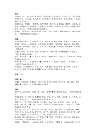 伤寒论按症状划分条目