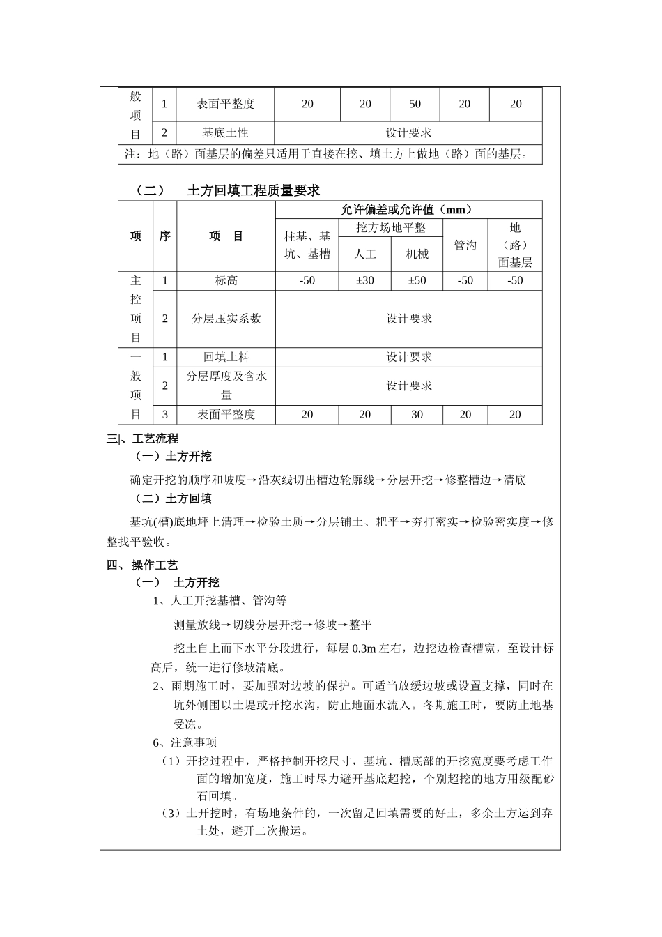 住宅小区一期工程土方开挖和回填质量技术交底_第2页