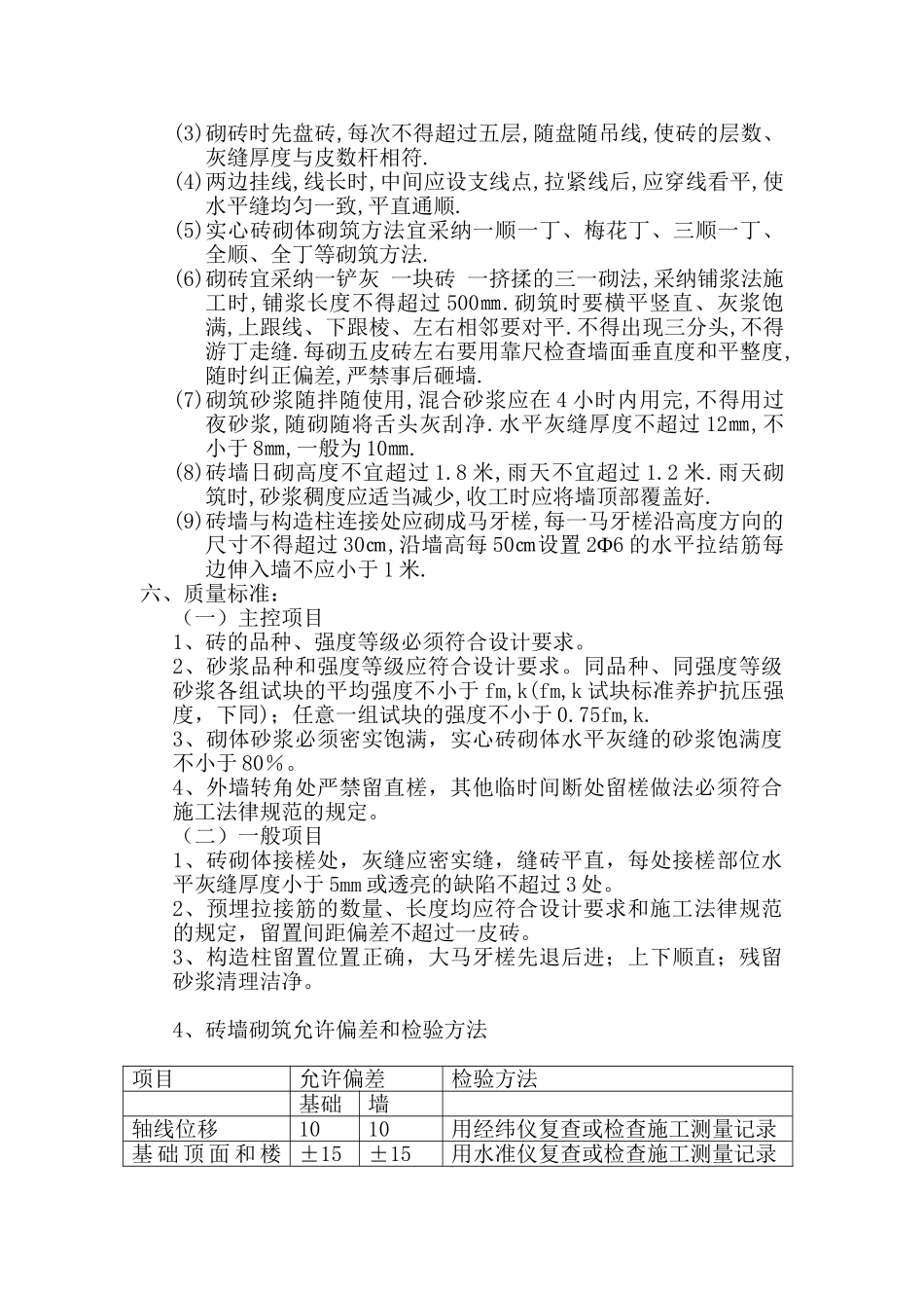 住宅楼主体砖砌体工程技术交底_第2页