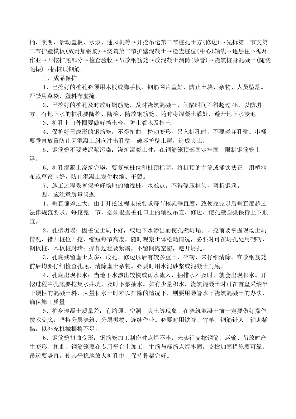 住宅楼人工挖孔桩施工技术交底_第2页