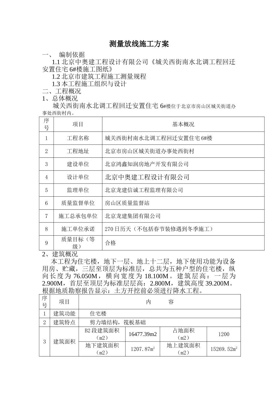 住宅楼测量放线施工方案_第1页