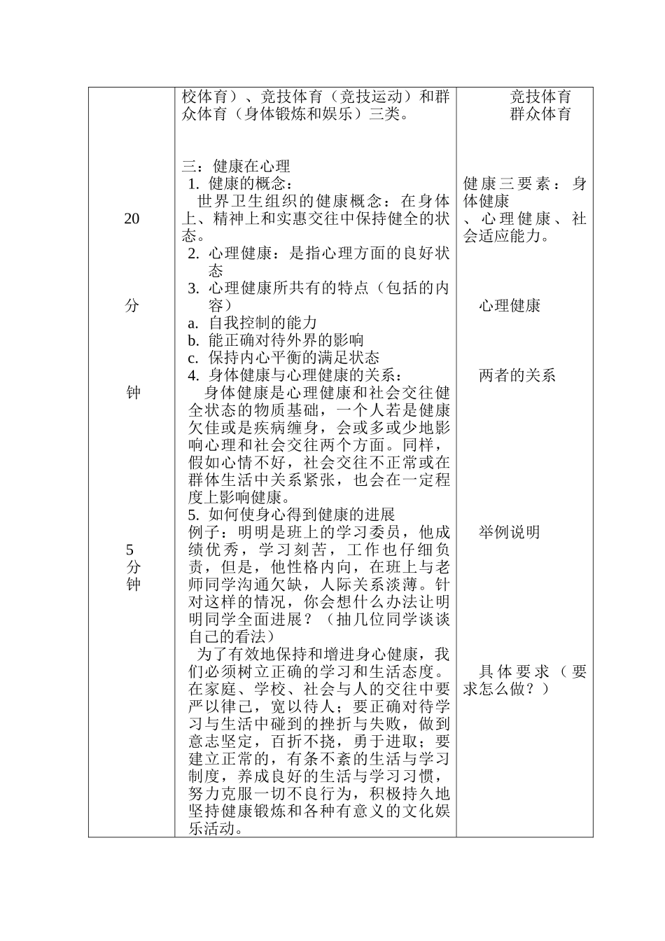 体育与健康理论课教案_第2页