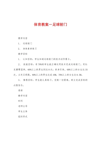 体育教案-足球射门1
