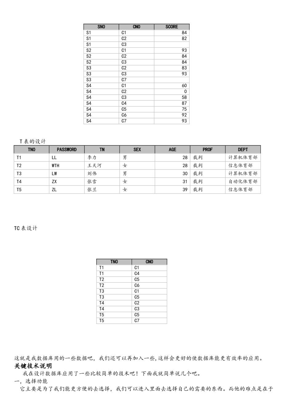 体育比赛报名数据库系统设计说明书_第2页