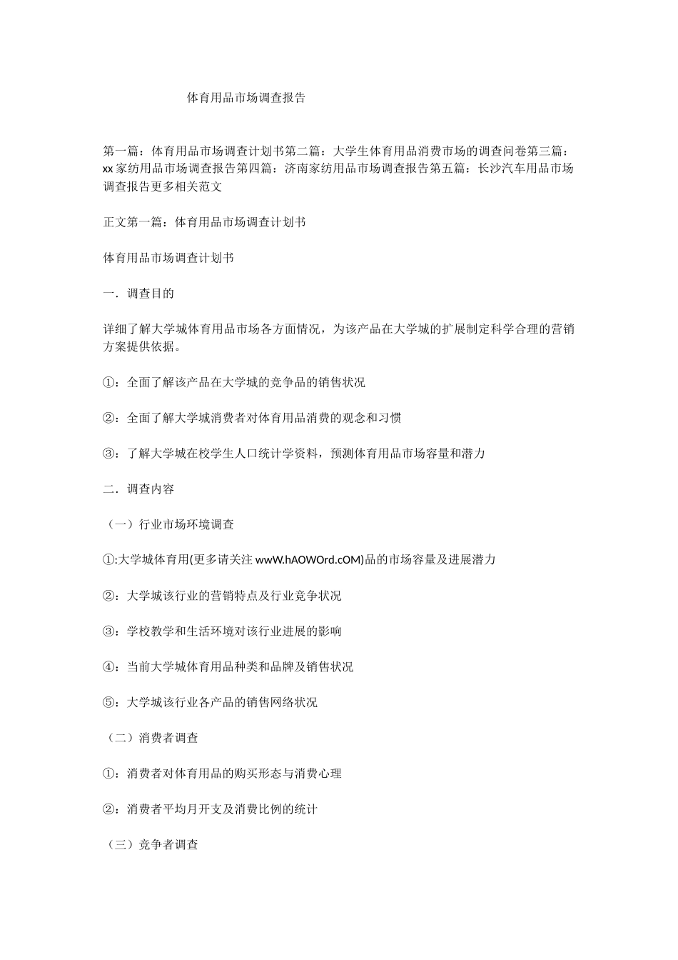 体育用品市场调查报告_第1页