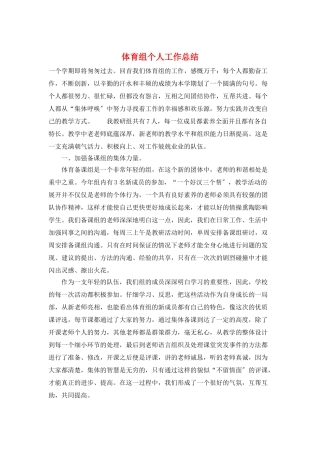 体育组个人工作总结