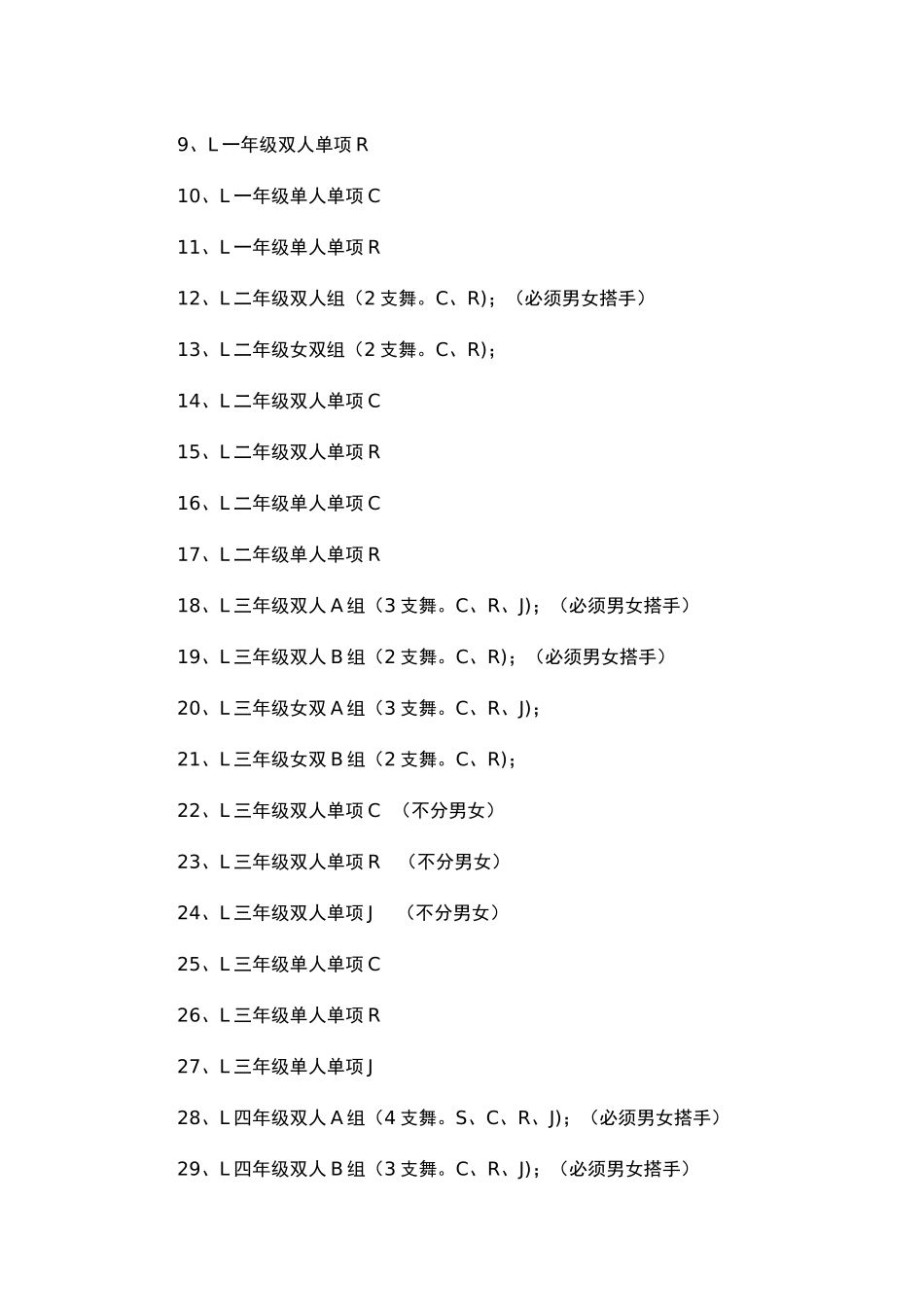 体育舞蹈公开赛规程_第2页