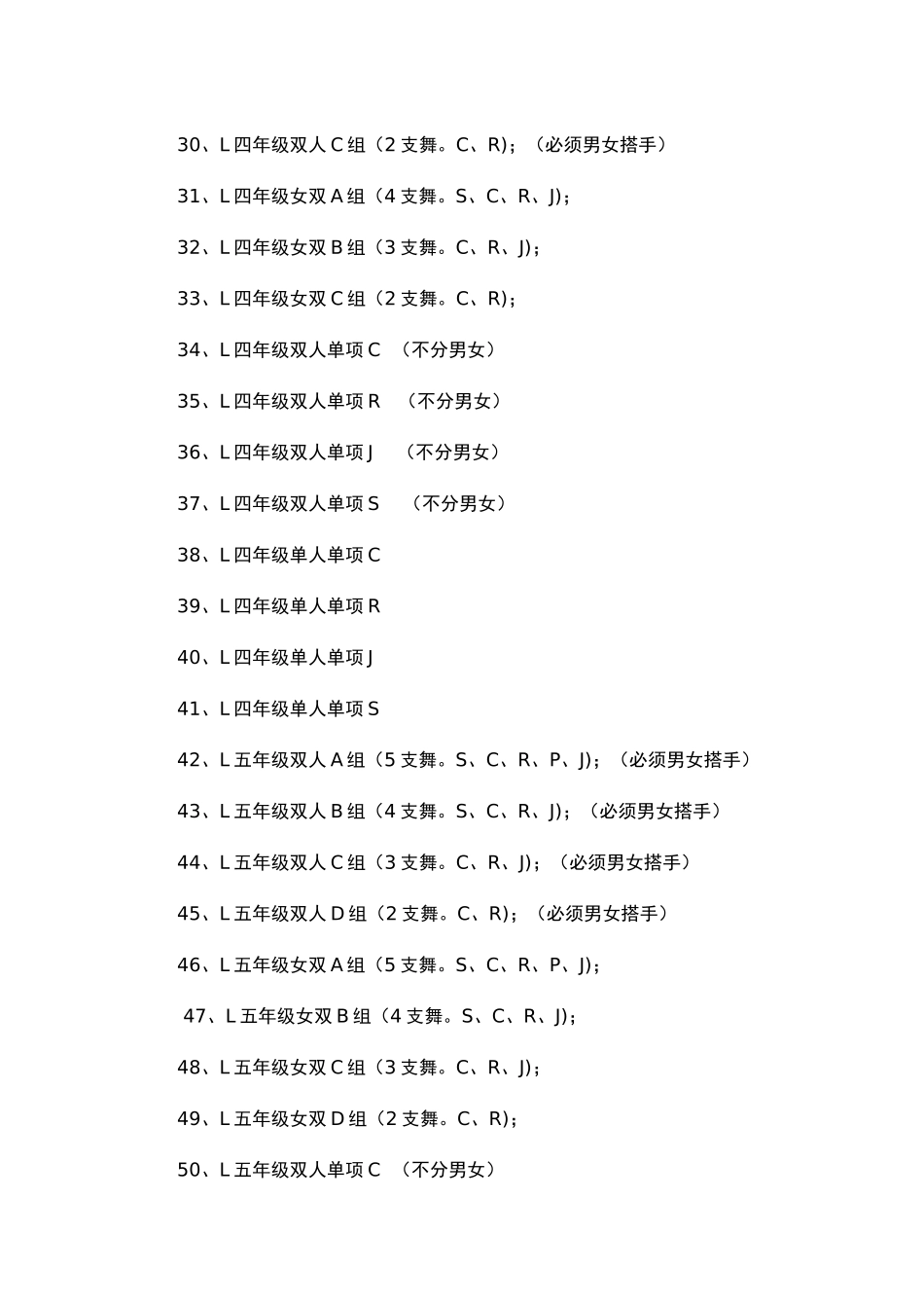 体育舞蹈公开赛规程_第3页