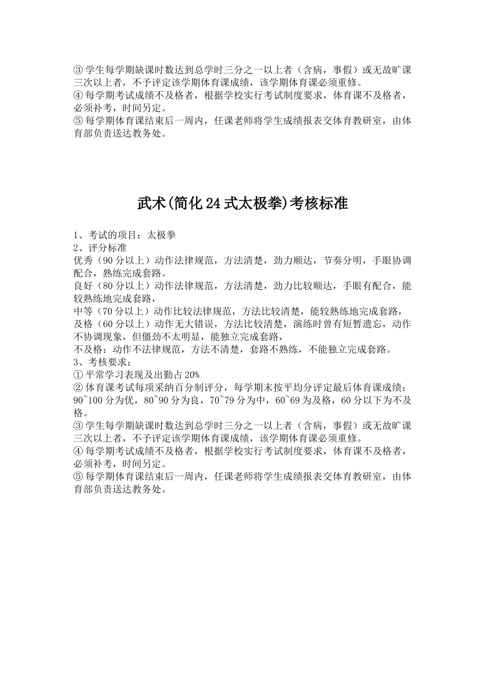 体育课各项目考核准则_第3页