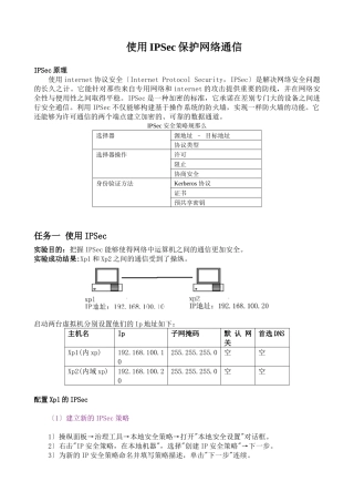 使用IPSec保护网络通信