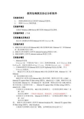 使用包嗅探及协议分析软件