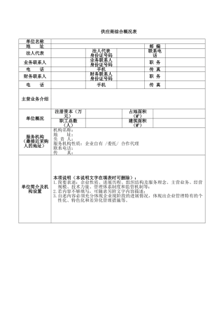供应商综合概况表（正式版）