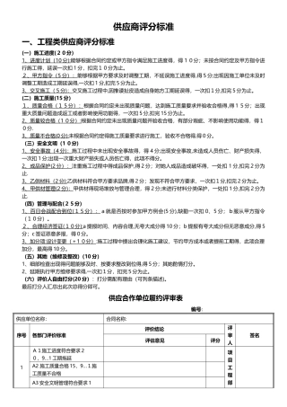 供应商评价标准