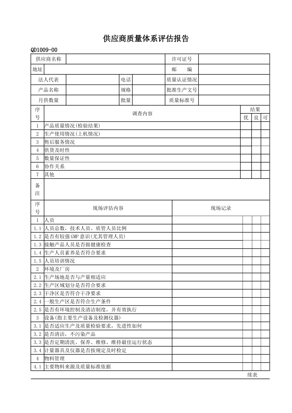 供应商质量体系评估报告_第1页