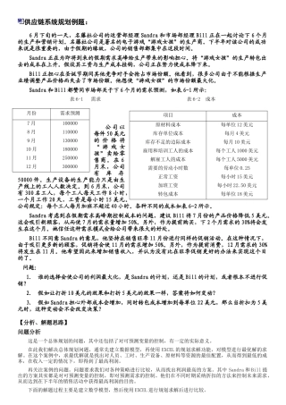 供应链系统规划实例
