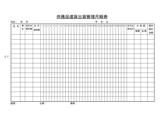 供應品進貨出貨管理月報表