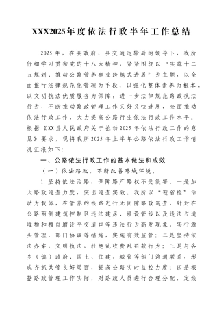 依法行政工作总结
