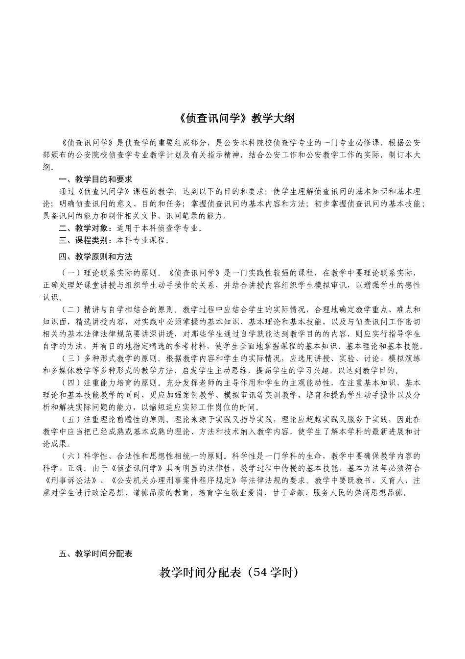 侦查讯问学教学大纲_第2页