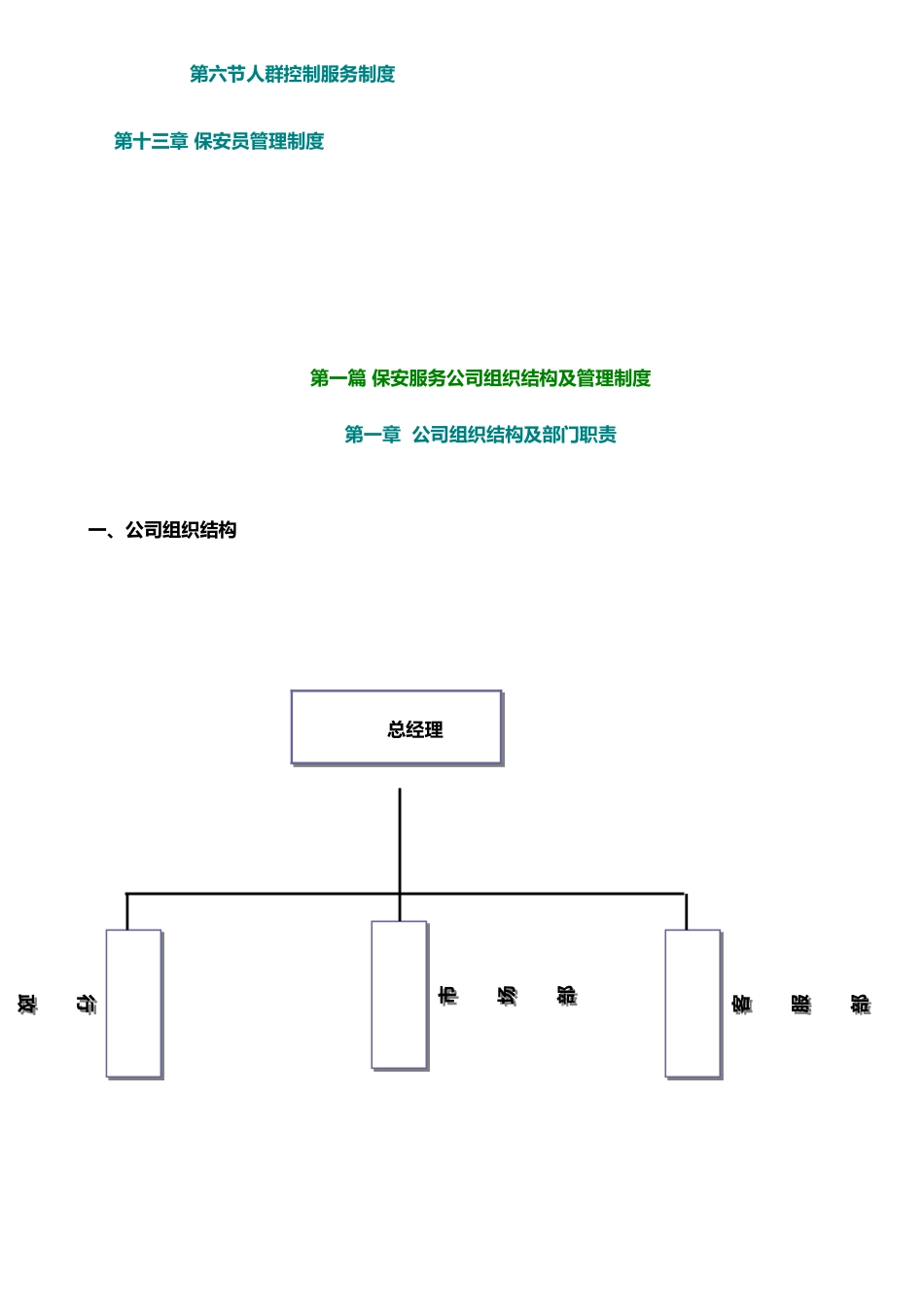 保安公司组织架构、岗位制度及保安管理制度_第3页