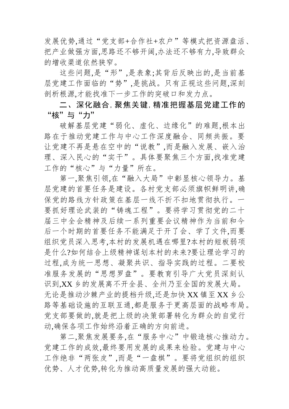 在XX乡2025年基层党建工作座谈会上的讲话_第3页