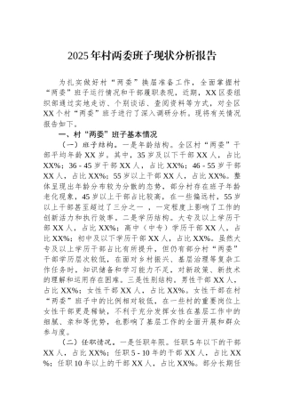 2025年村两委班子现状分析报告