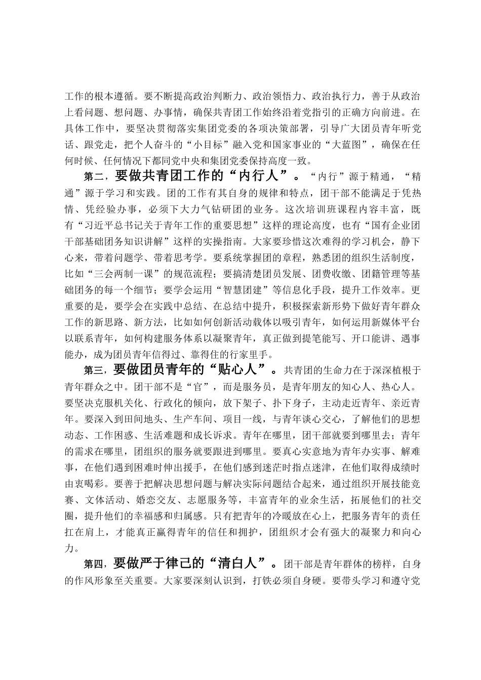 在集团2025年新任团干部基础团务专题培训班开班式上的讲话_第3页