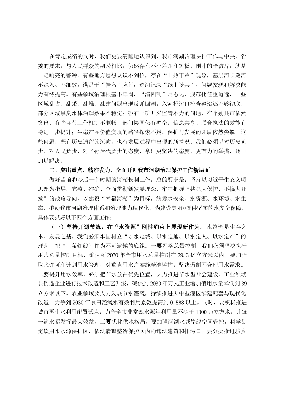 在全市2025年总河长会议上的讲话_第2页