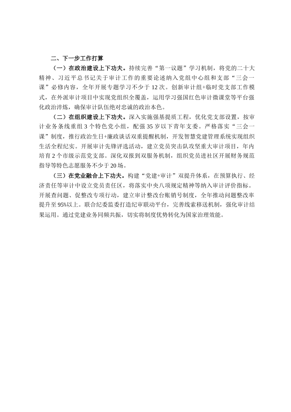 市审计局机关党总支2025年上半年党建工作总结_第3页