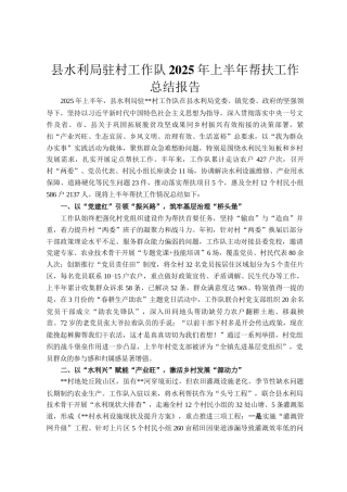县水利局驻村工作队2025年上半年帮扶工作总结报告