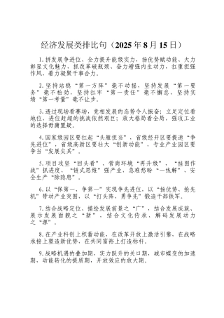 经济发展类排比句（2025年8月15日）