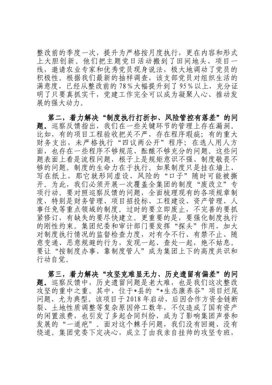 在2025年农旅集团党委巡察整改工作推进会上的讲话_第3页