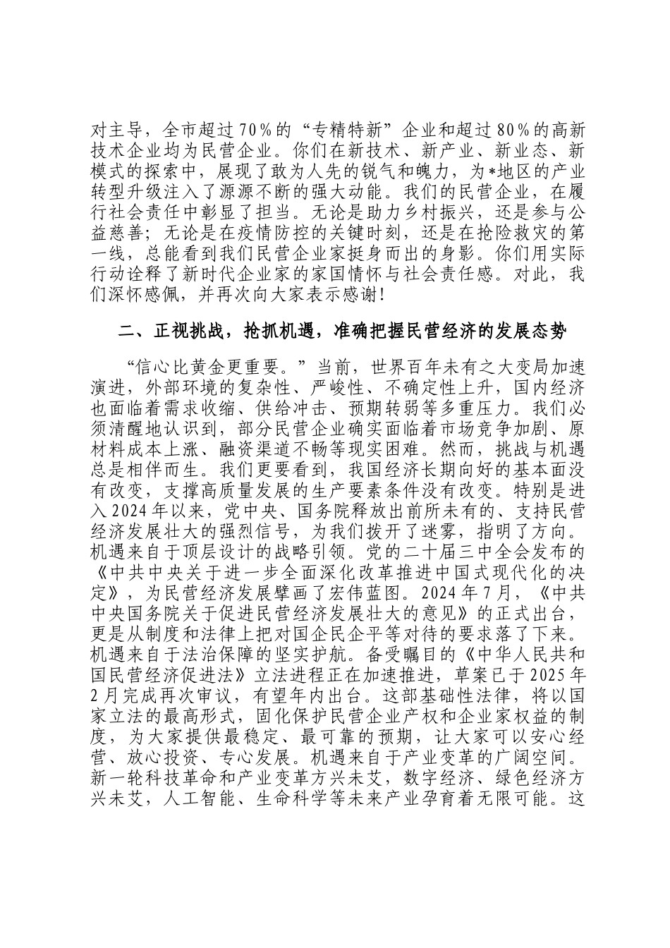 在2025年全市民营经济高质量发展座谈会上的发言_第2页