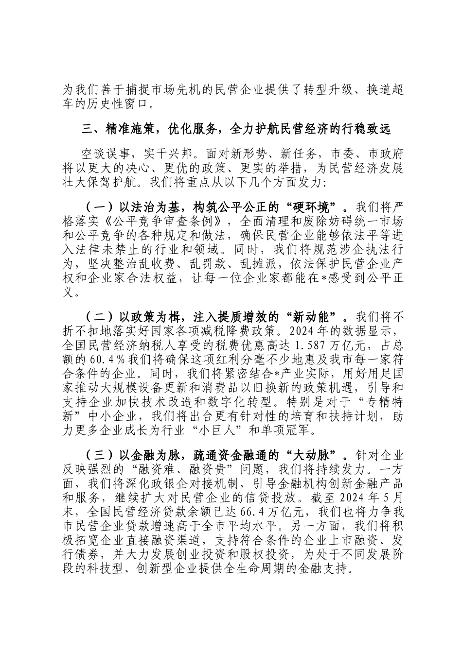 在2025年全市民营经济高质量发展座谈会上的发言_第3页