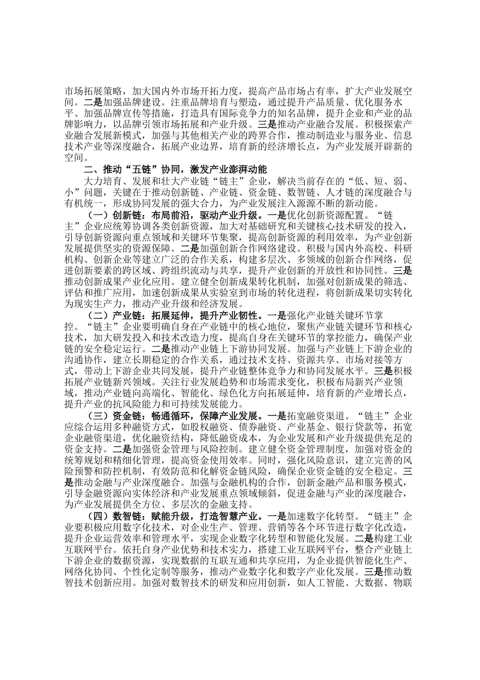 在2025年全市培育壮大产业链链主企业推进会上的汇报发言_第2页