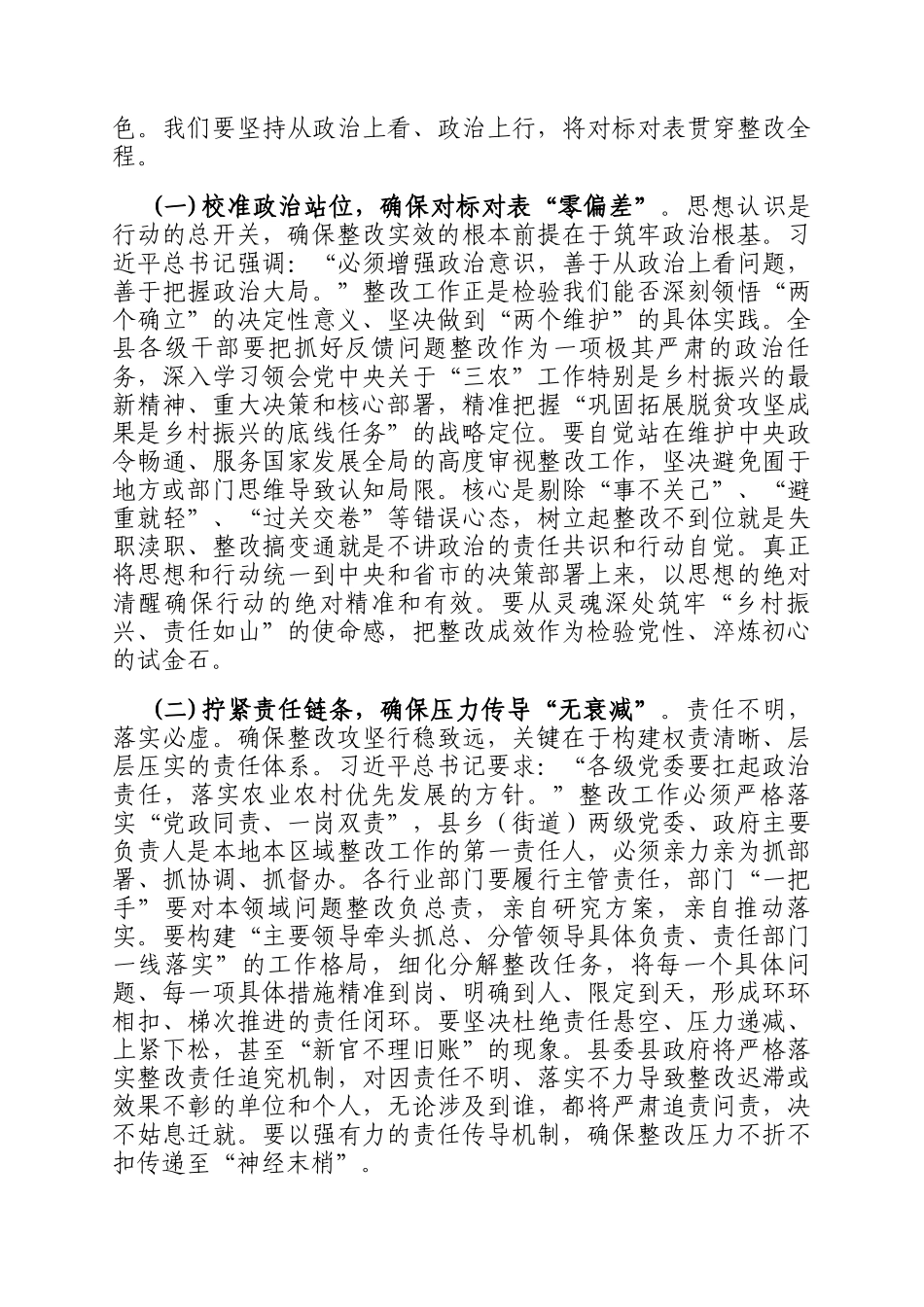 在2025年全县巩固拓展脱贫攻坚成果同乡村振兴有效衔接问题整改攻坚会上的讲话_第2页