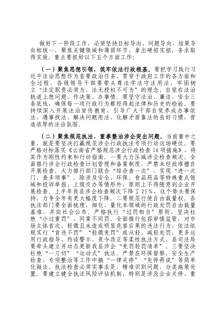 在2025年全县依法行政暨规范涉企行政执法专项行动推进会上的讲话_第3页