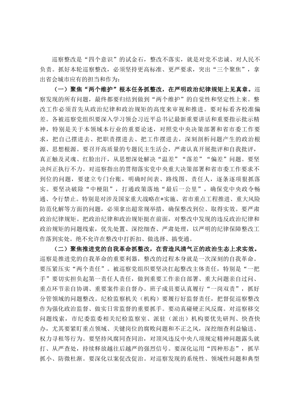 在2025年市委第十轮巡察集中反馈会议上的讲话_第3页