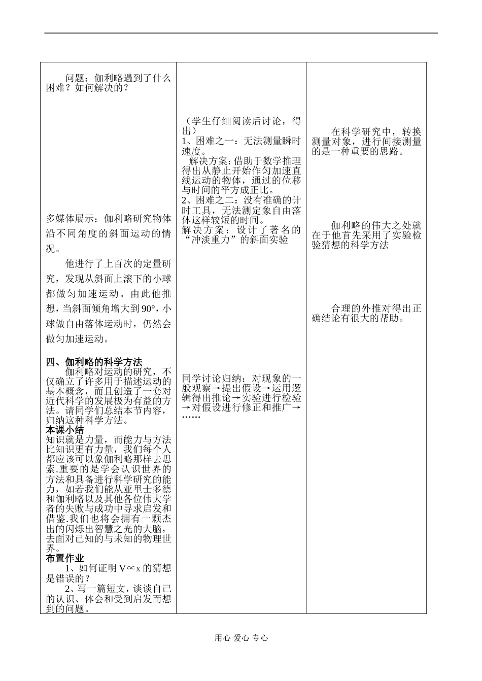 高一物理必修1 伽利略对自由落体运动的研究_第3页