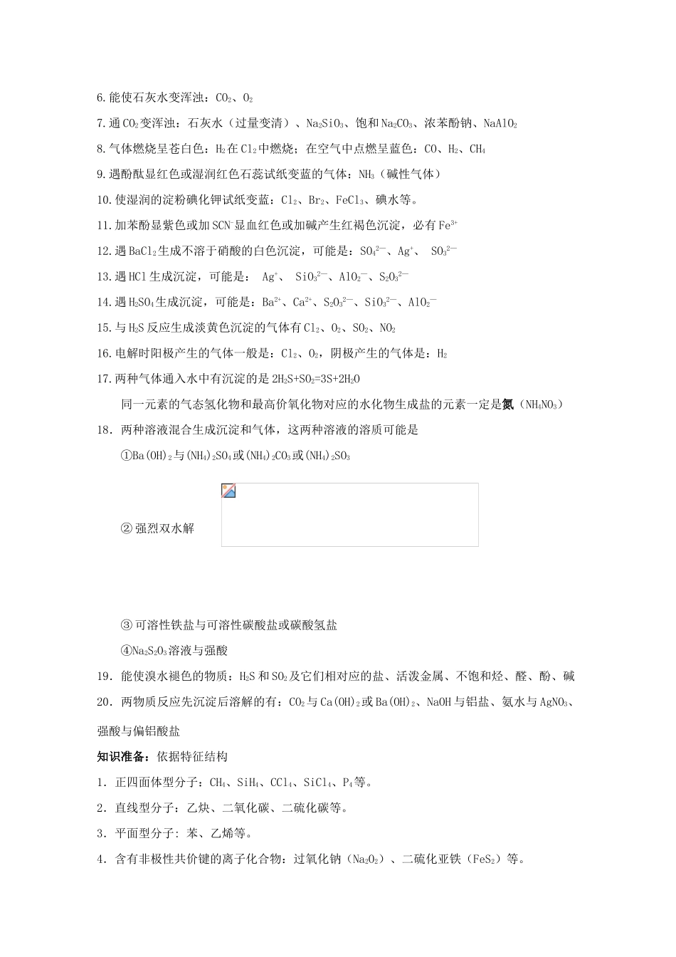 高三化学强档 常见物质推断题突破口 新人教版_第2页