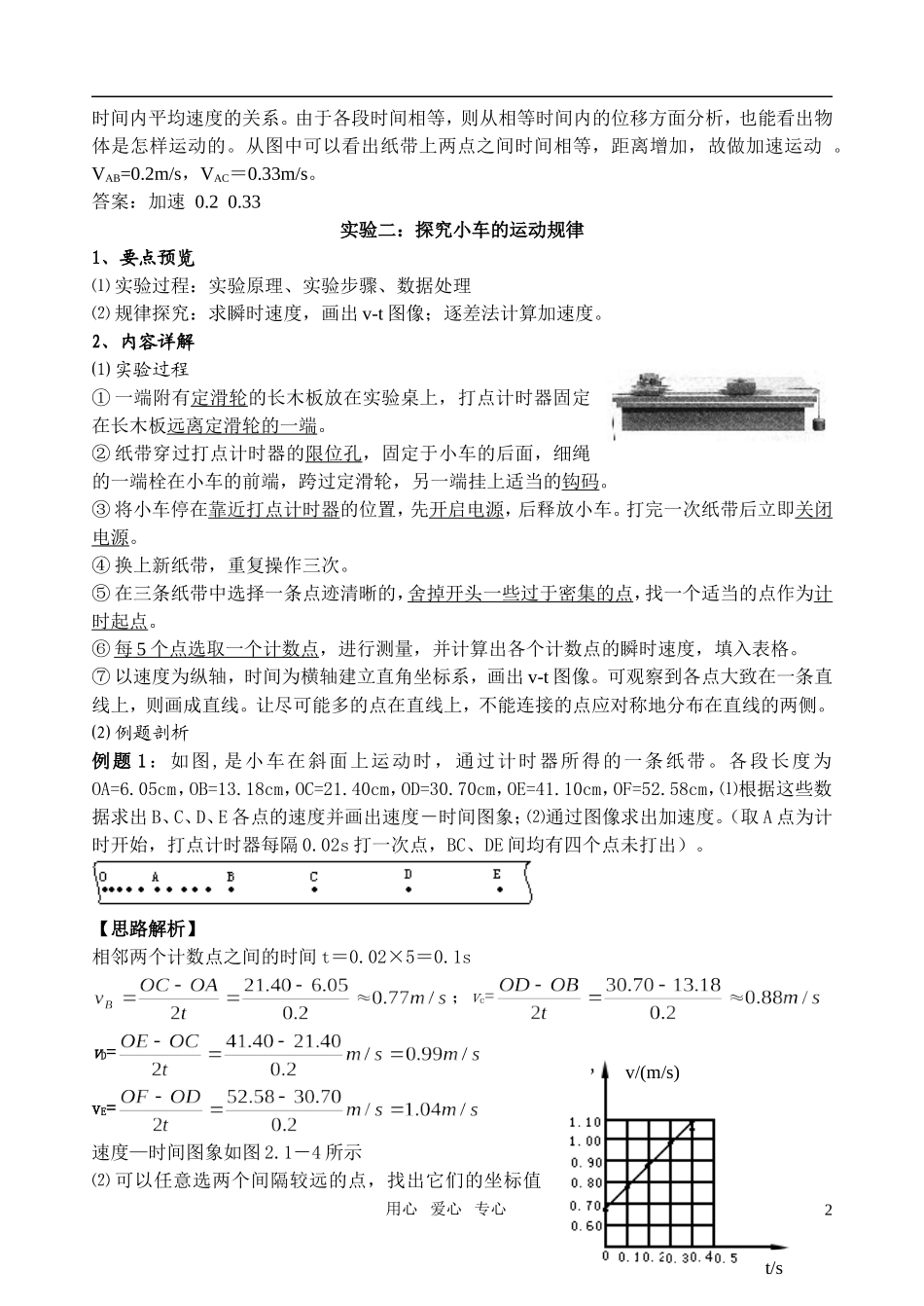 高一物理 实验复习学案 新人教版必修2_第2页
