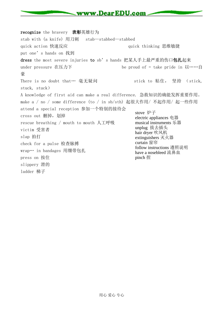 高一英语M5 Unit5 First Aid_第3页