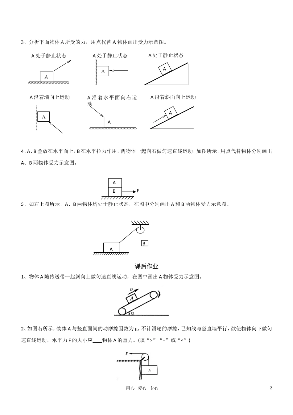 高一物理 专题一受力分析教学案 新人教版必修1_第2页