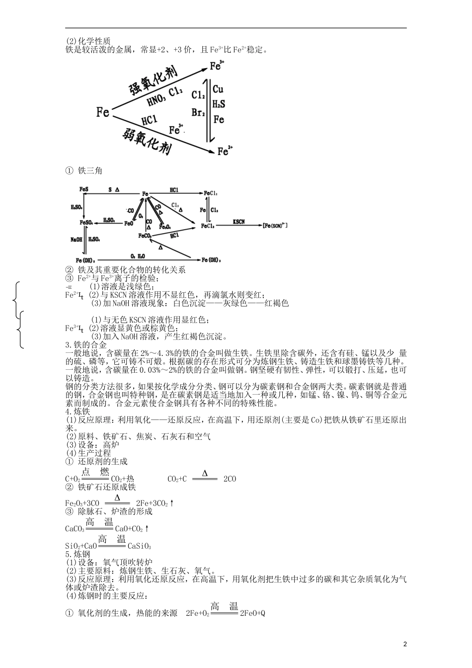 高三化学一轮复习 铁教学案-人教版高三全册化学教学案_第2页