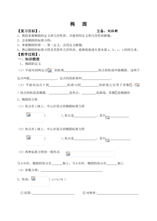 高三一轮：椭圆