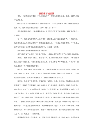 高一语文 我的地下城世界作文素材