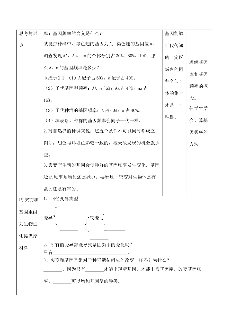 高一生物必修2 现代生物进化理论的主要内容_第3页