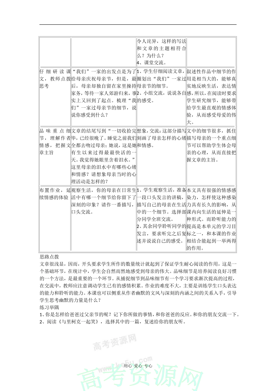 高一语文：2.6《我们是怎样过母亲节的》学案沪教版_第2页