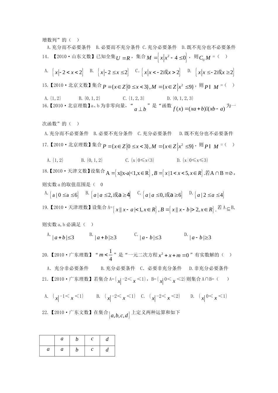 高三数学 第一单元 集合与常用逻辑用语考纲解读素材_第3页