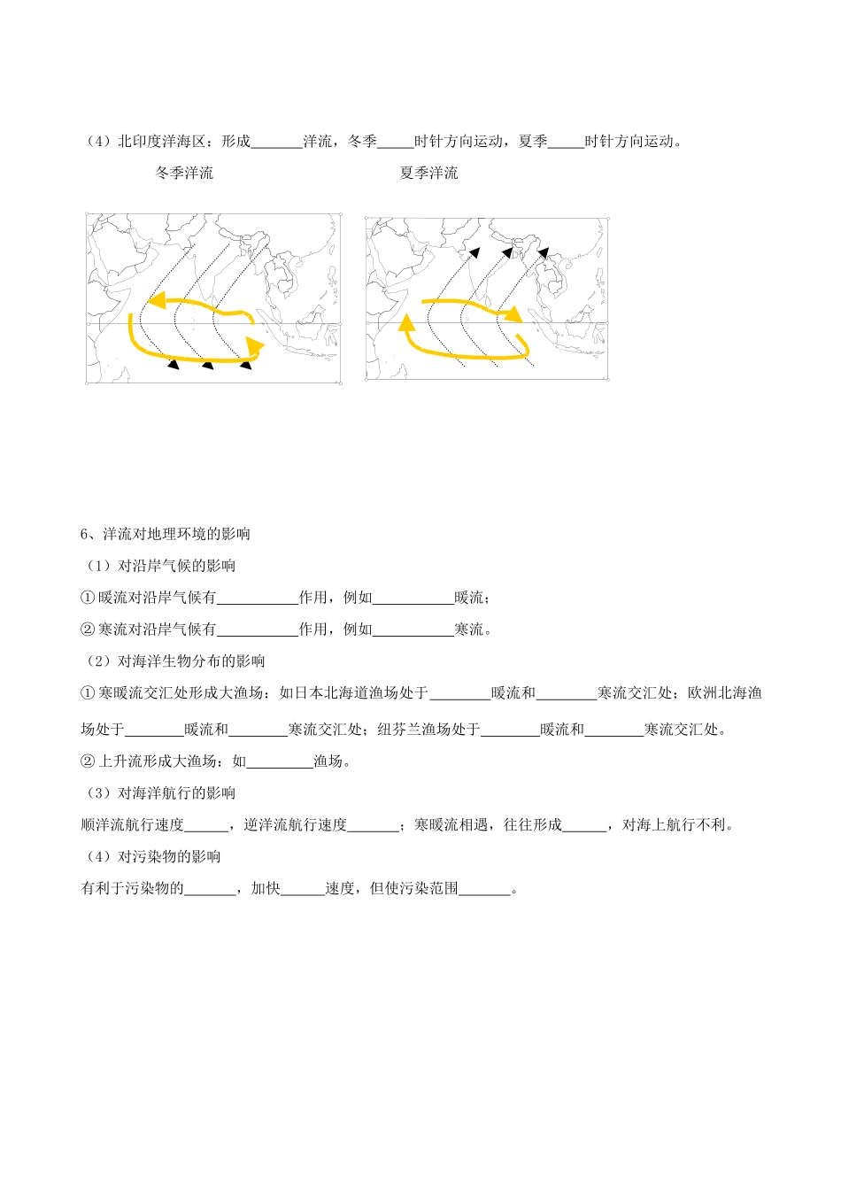 高三地理必修1人教新课标第三章第二节大规模的海水运动 学案_第2页