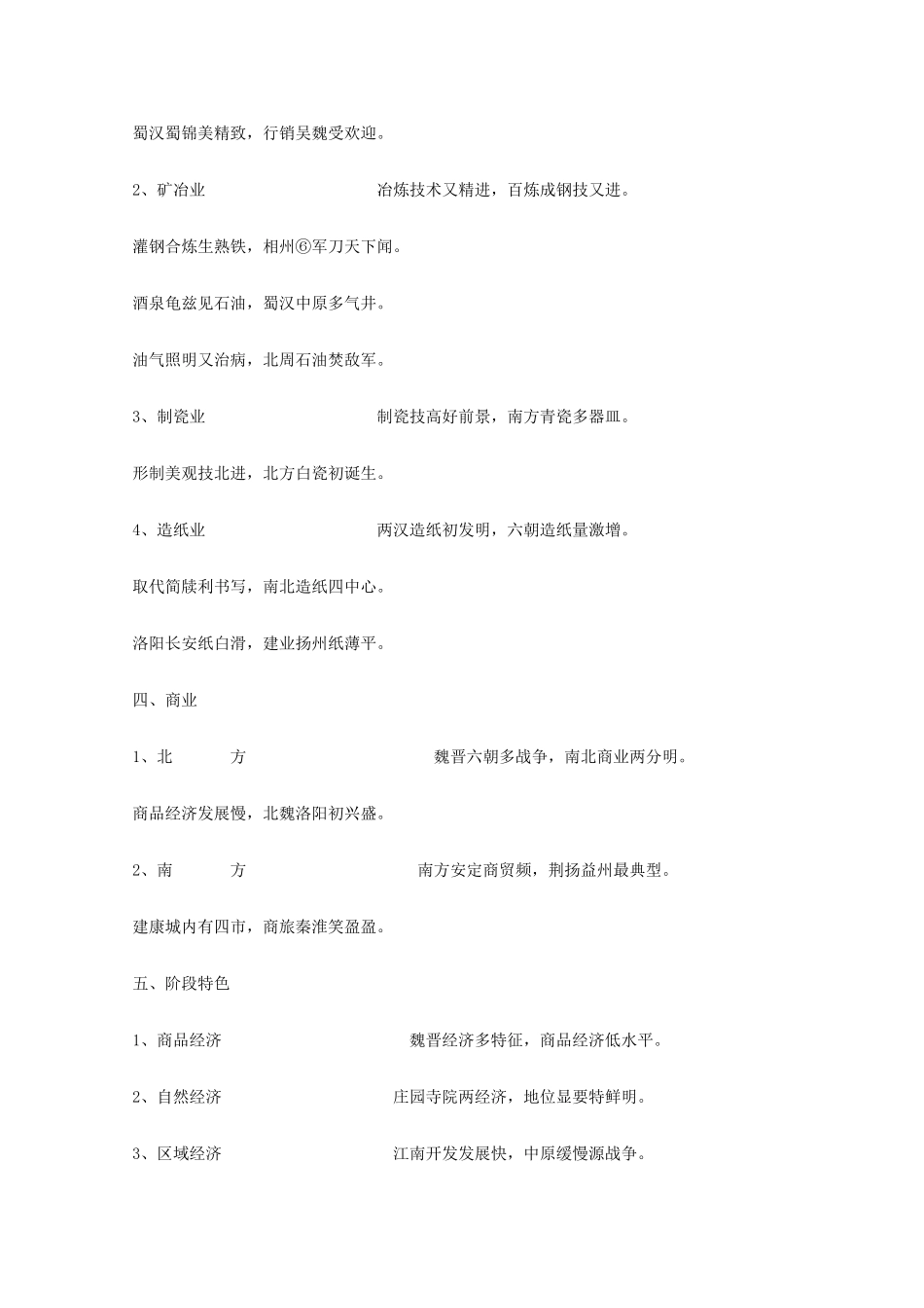 高三历史教学素材 中国古代史记忆口诀04第三章封建国家的分裂和民族融合-三国两晋南北朝_第3页